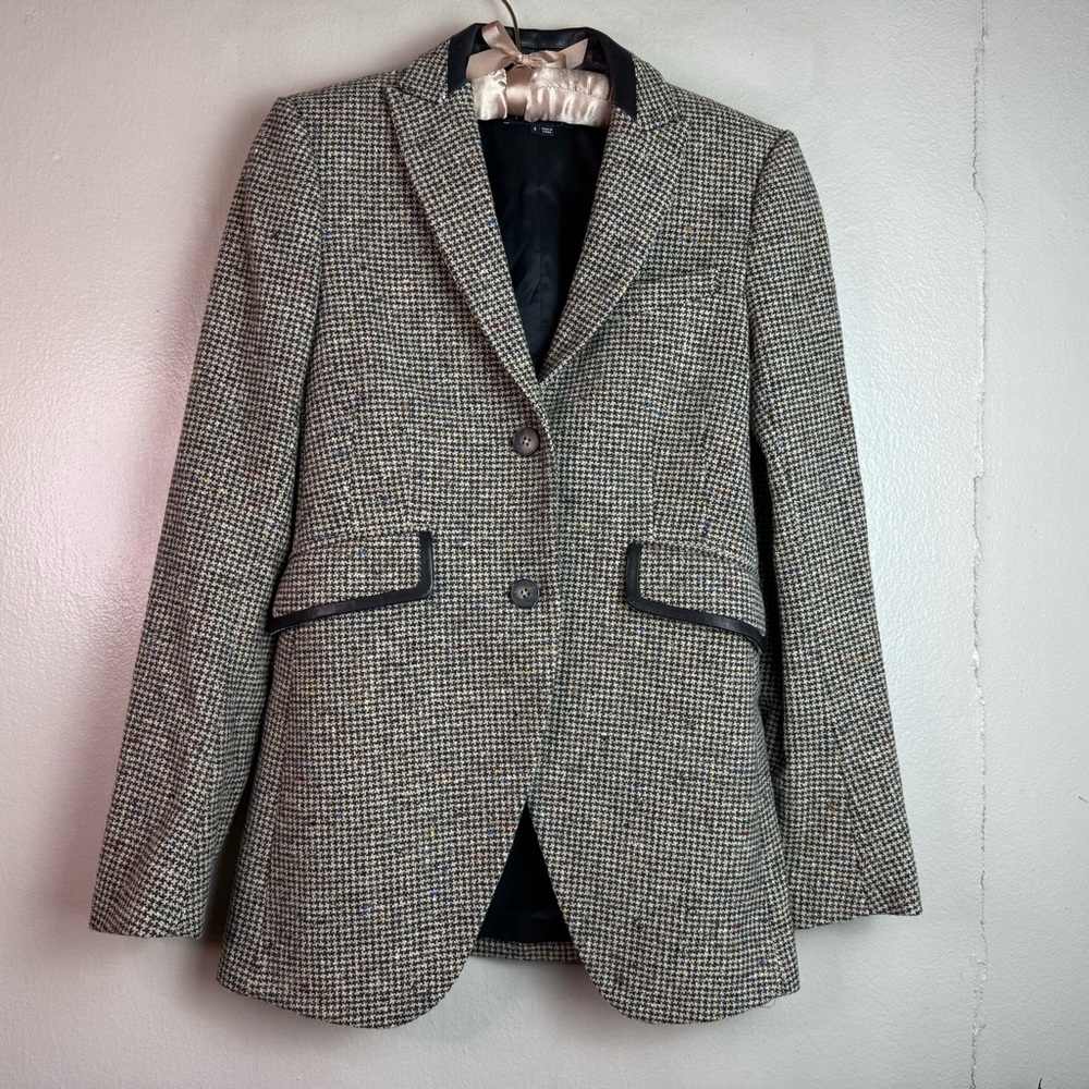 Theory Women's Multi-Colored Tweed Virgin Wool Blazer Sz 4 - Picture 2 of 10